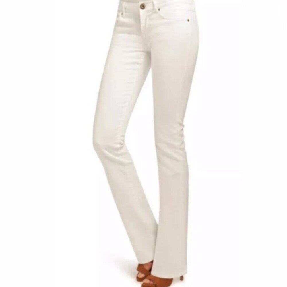 NWT CAbi Off-White Contemporary Boot Cut Jean Style 895 Size 10